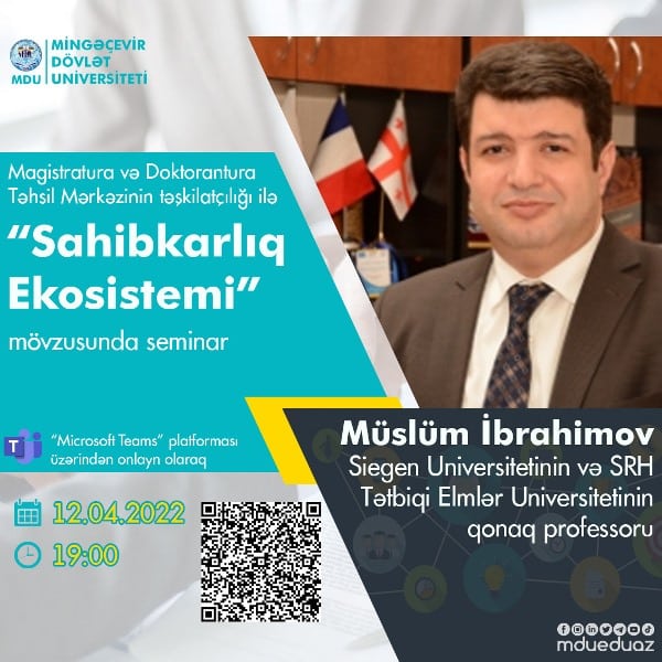 Mingəçevir Dövlət Universitetində “Sahibkarlıq ekosistemi” mövzusunda seminar keçirilib
