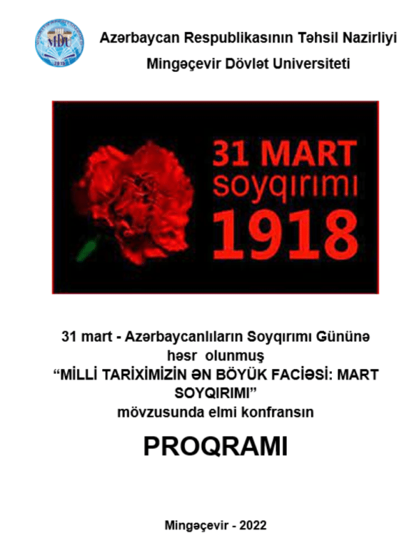 Mingəçevir Dövlət Universitetində Azərbaycanlıların Soyqırımı Gününə həsr olunmuş konfrans keçirilib