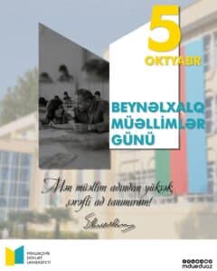 Read more about the article Rektor Şahin Bayramovun Beynəlxalq Müəllimlər Günü təbriki