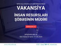 Mingəçevir Dövlət Universiteti İnsan resursları şöbəsinə müdir vakansiyası elan edir