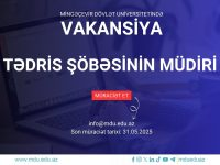 Mingəçevir Dövlət Universiteti Tədris şöbəsinin müdiri vəzifəsinə vakansiya elan edir