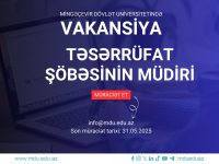 Mingəçevir Dövlət Universiteti Təsərrüfat şöbəsinin müdiri vəzifəsinə vakansiya elan edir