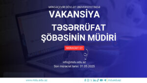 Read more about the article Mingəçevir Dövlət Universiteti Təsərrüfat şöbəsinin müdiri vəzifəsinə vakansiya elan edir