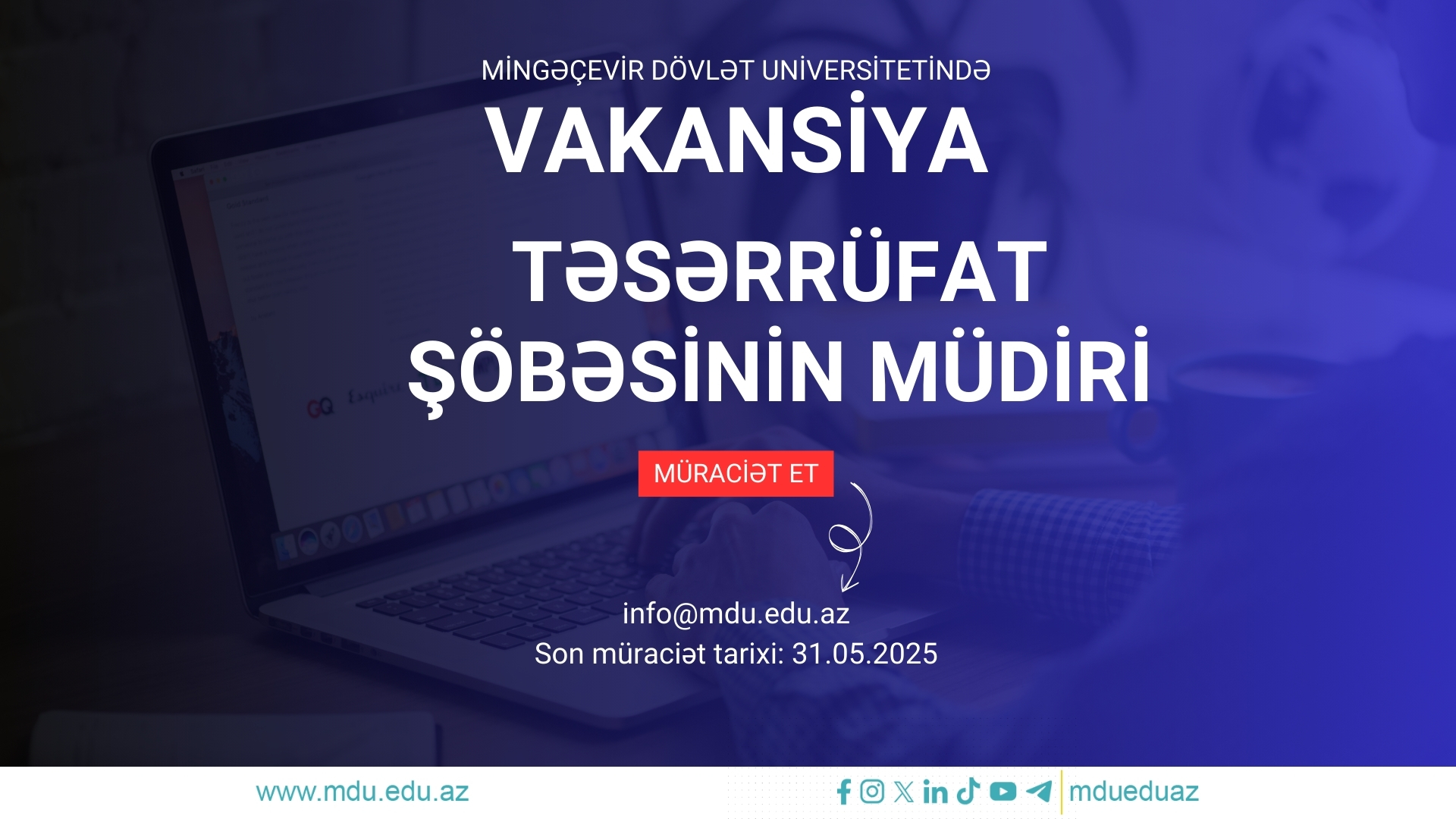You are currently viewing Mingəçevir Dövlət Universiteti Təsərrüfat şöbəsinin müdiri vəzifəsinə vakansiya elan edir
