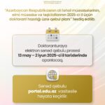 Doktorantura səviyyəsi üzrə elektron sənəd qəbulu prosesi başladı