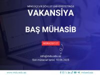 Mingəçevir Dövlət Universiteti Baş mühasib vəzifəsinə vakansiya elan edir