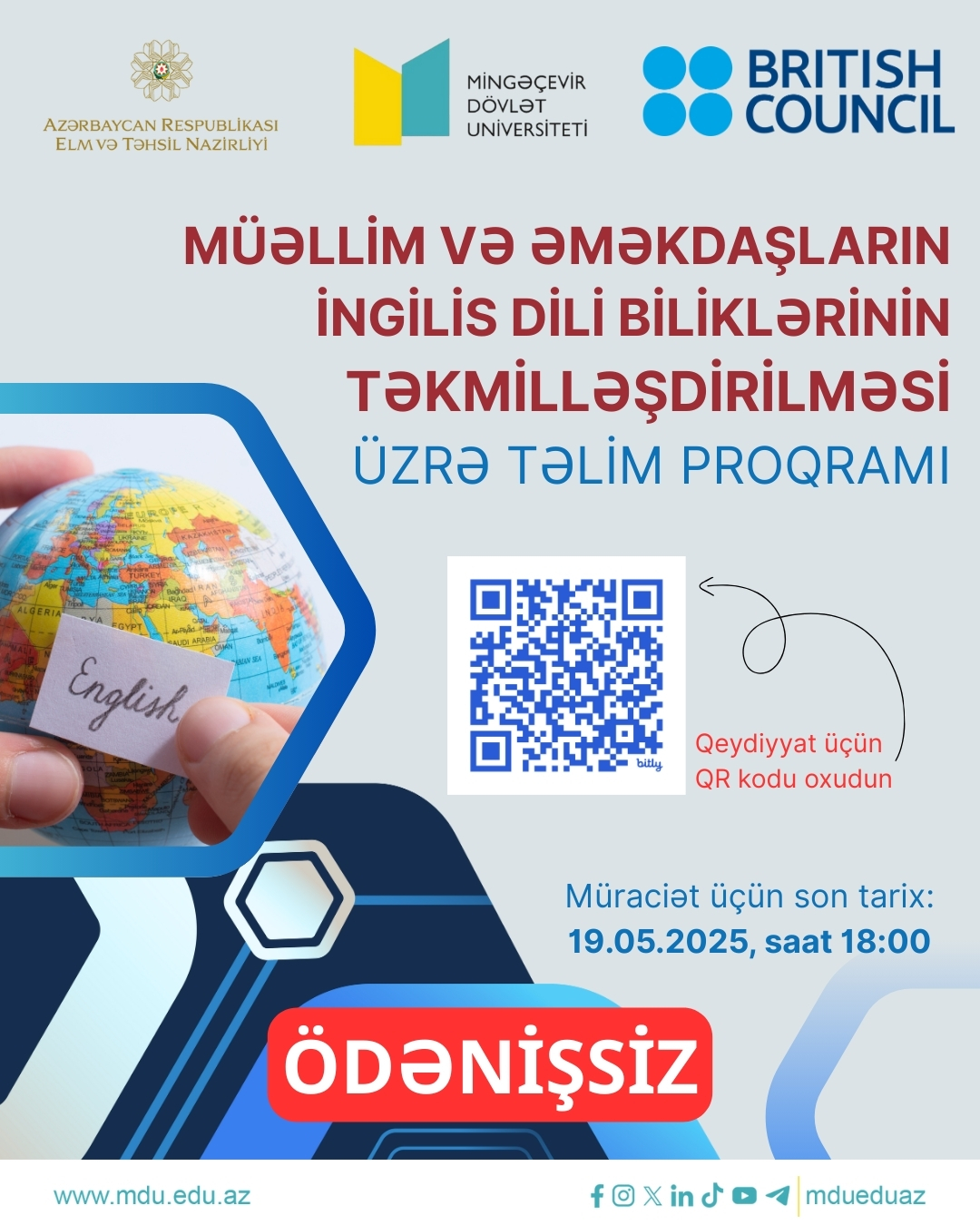 You are currently viewing Müəllim və əməkdaşların İngilis dili biliklərinin təkmilləşdirilməsi üzrə təlim proqramı
