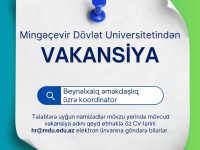 Mingəçevir Dövlət Universiteti Beynəlxalq əməkdaşlıq şöbəsinə Koordinator vəzifəsinə vakansiya elan edir