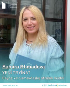 Read more about the article Mingəçevir Dövlət Universitetində (MDU) Beynəlxalq əməkdaşlıq ofisinə yeni müdir təyin olunub