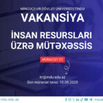 Mingəçevir Dövlət Universitetində vakansiya: İnsan resursları üzrə mütəxəssis