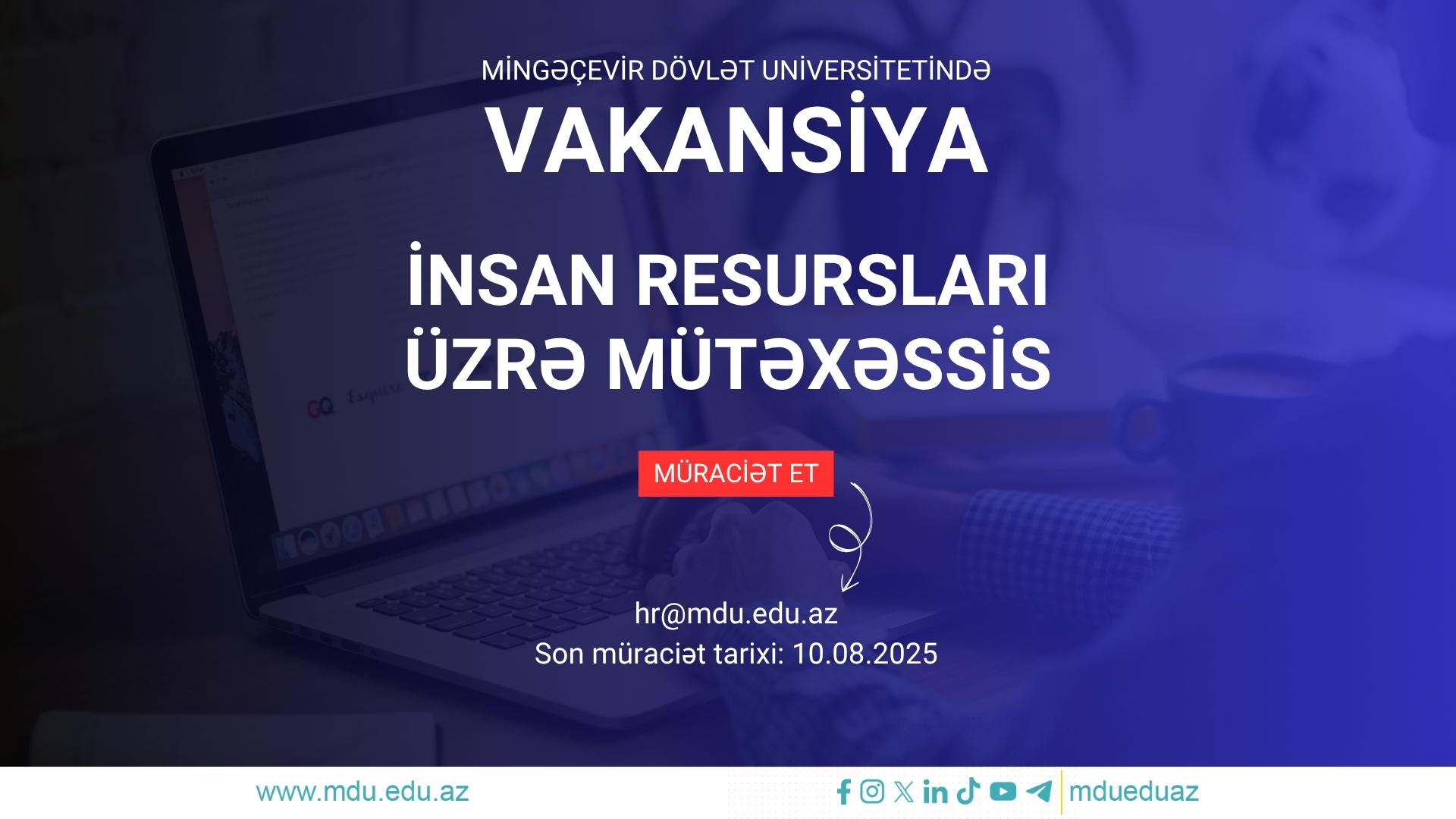 Mingəçevir Dövlət Universitetində vakansiya: İnsan resursları üzrə mütəxəssis