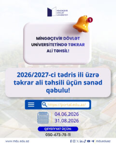 Mingəçevir DÖVLƏT UNİVERSİTETİNDƏ TƏKRAR ALİ TƏHSİL!