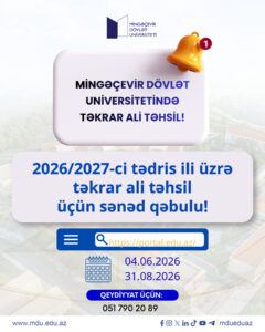 Mingəçevir DÖVLƏT UNİVERSİTETİNDƏ TƏKRAR ALİ TƏHSİL!