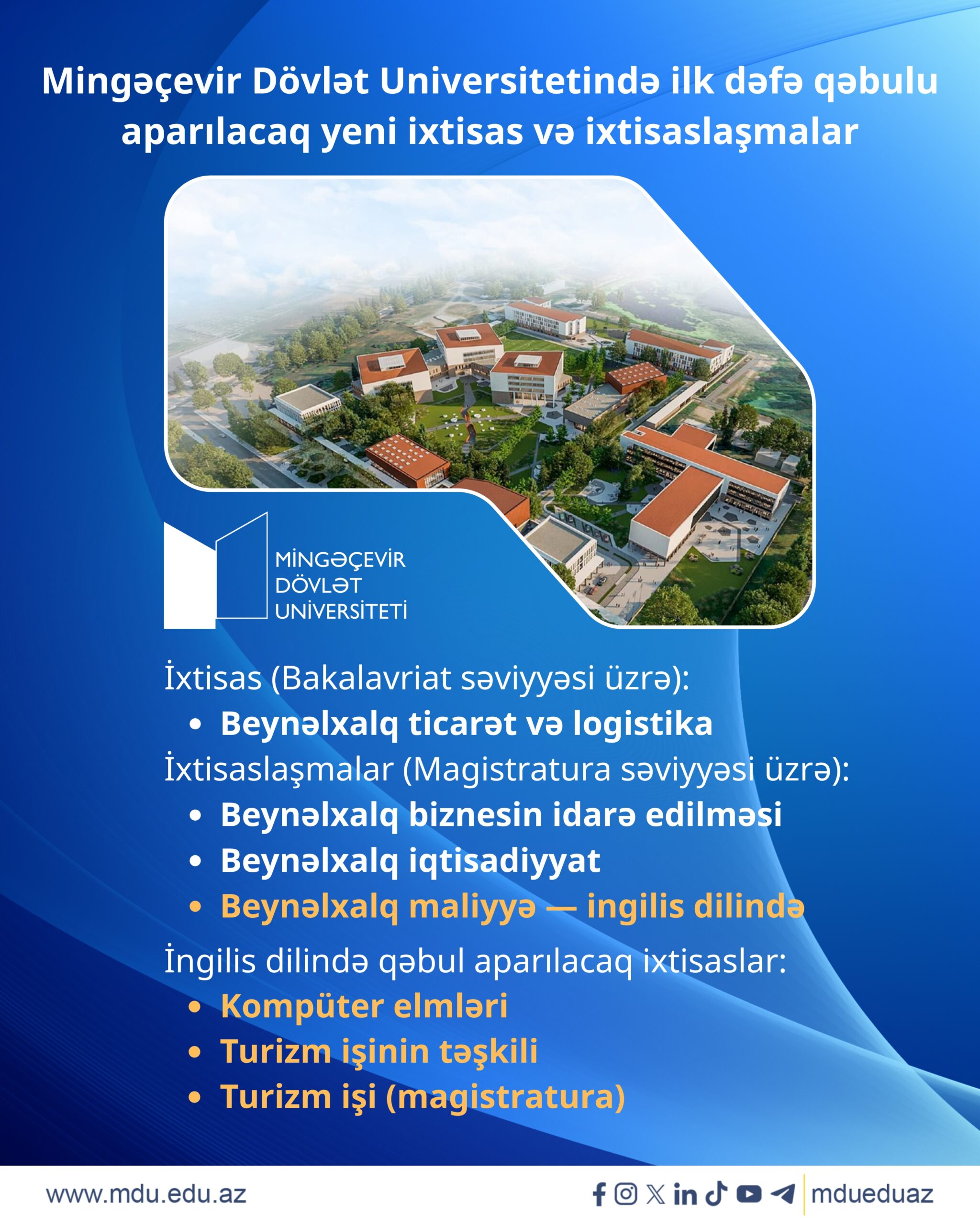 A new stage at Mingachevir State University toward the global labour market: international programmes and English-taught admission opportunities are expanding